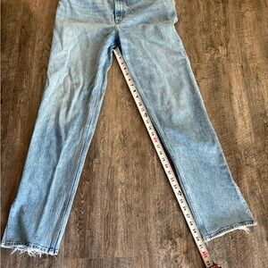 Abercrombie 90s straight ultra high rise curve love Women's Light Blue Jeans